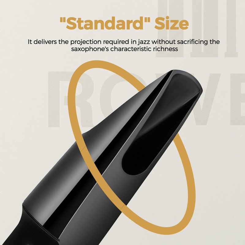 ROWell Jazz Alto Saxophone Mouthpiece Professional Sax Mouthpiece Warm Bright Tone for Beginners Students & Pros,Ideal for Jazz, Pop Music - Image 2